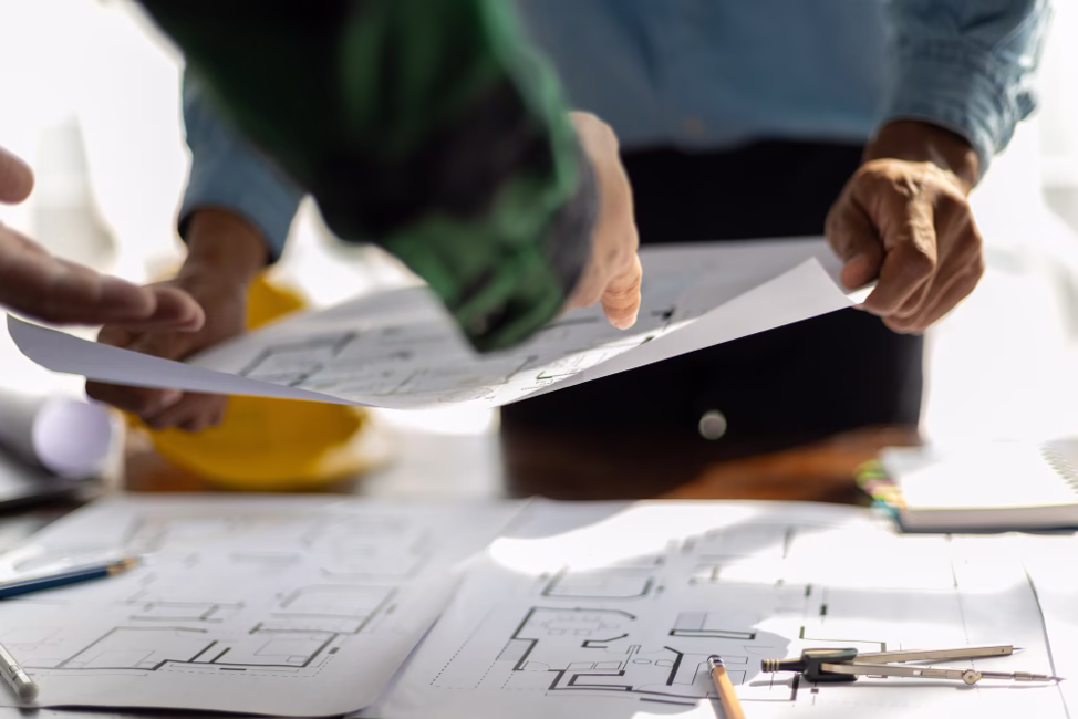 Hotel renovation blue prints