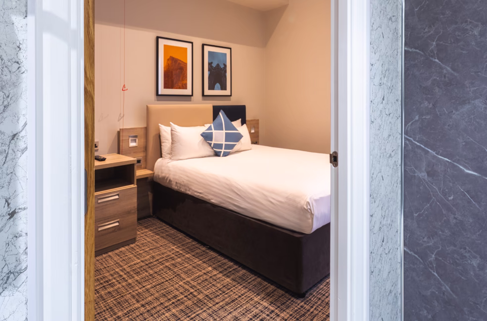hotel bedroom, refurbished and renovated