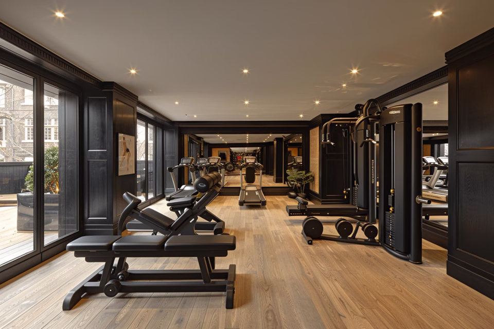 Modern hotel gym refurbished as part of hotel renovation