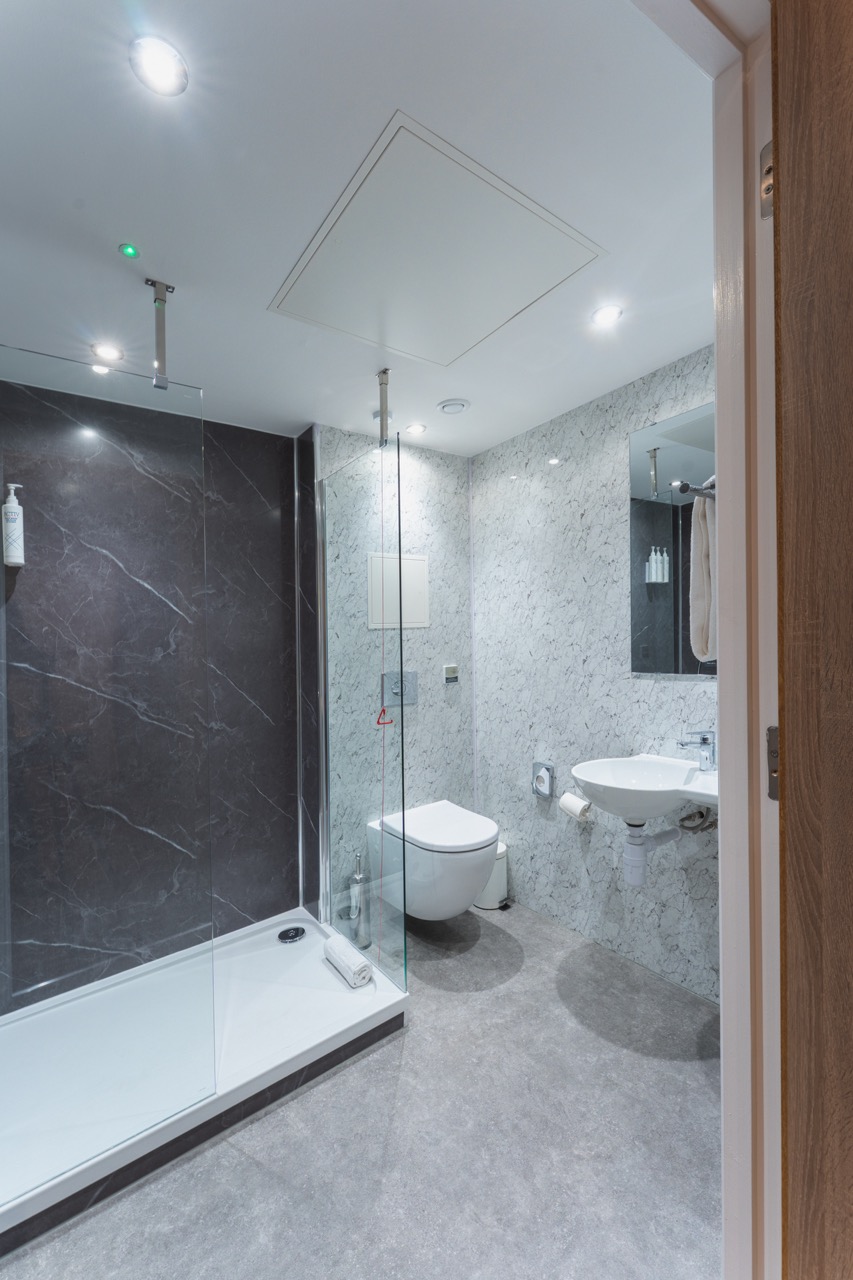 renovated bathroom in sheraton four points flex hotel edinburgh